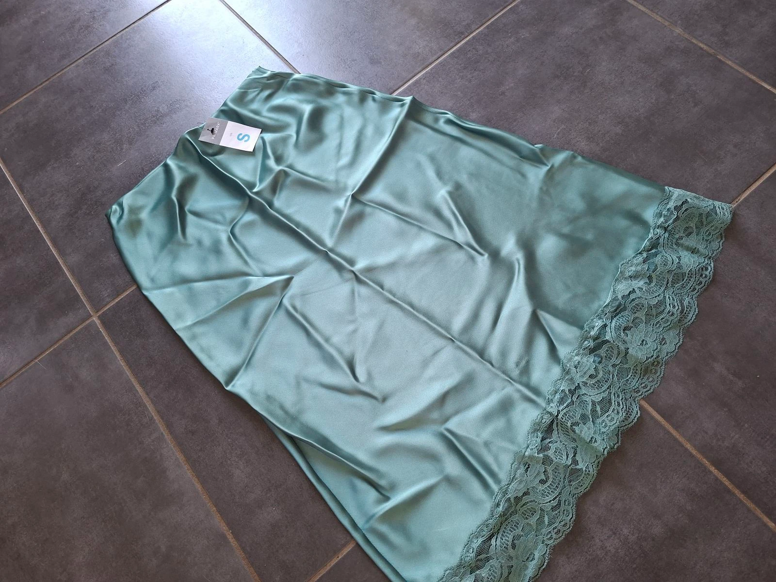 New skirt with lace Primark S 36 38 teal – photo 2